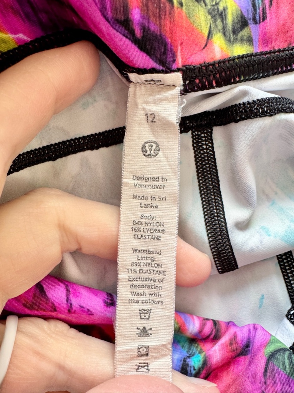 Lululemon Base Pace High Rise Leggings Psychedelic Marble Running Yoga Sz 12 B54 - Picture 6 of 7